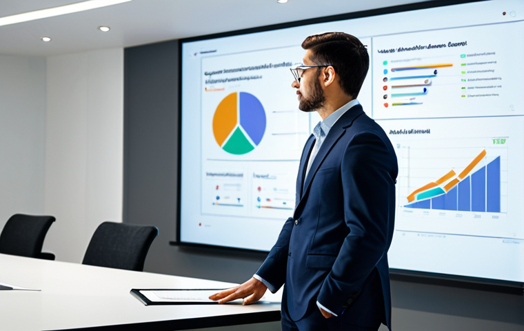 A professional expert, fully clothed in a modest business suit, stands confidently at a sleek presentation desk in a modern, brightly lit conference room. They are actively explaining a complex idea using a simple, clear infographic projected on a large screen behind them, effectively bridging a knowledge gap. The expert gestures with well-formed hands, maintaining a natural pose. The image conveys clear communication and demystification. Safe for work, appropriate content, fully clothed, perfect anatomy, correct proportions, natural body proportions, professional photography, high resolution.