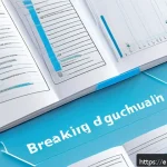 Home 17 전문용어 단순화의 필수 요소 분석 - A modern, clean infographic illustrating the concept of "breaking down jargon" with a digital notebo...